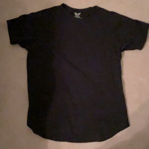 Black, cotton/spandex men’s shirt.